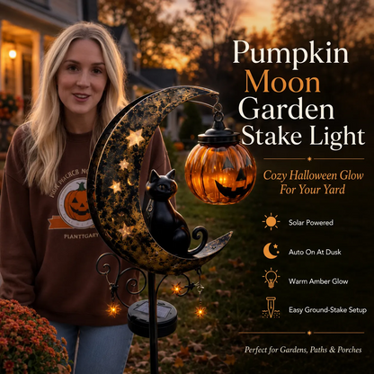 🎃Halloween Early Bird Special Sale - Pumpkin Moon Garden Stake Light