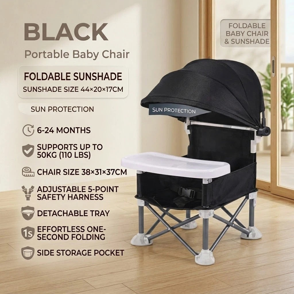 👶 Portable Baby Travel Seat | Feed Anywhere, Fold in Seconds