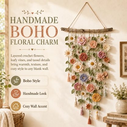 💐Boho Crochet Flower Wall Hanging Decor