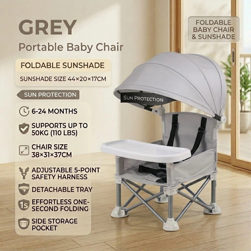 👶 Portable Baby Travel Seat | Feed Anywhere, Fold in Seconds