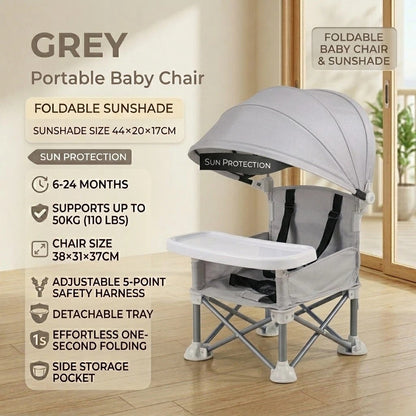 👶 Portable Baby Travel Seat | Feed Anywhere, Fold in Seconds