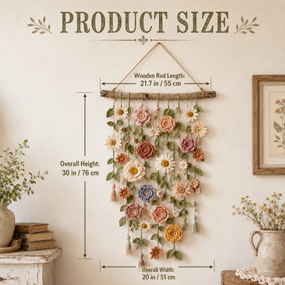 💐Boho Crochet Flower Wall Hanging Decor
