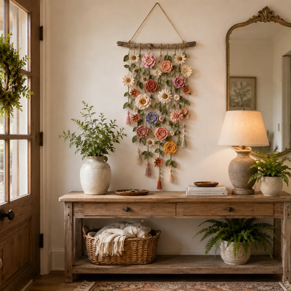 💐Boho Crochet Flower Wall Hanging Decor