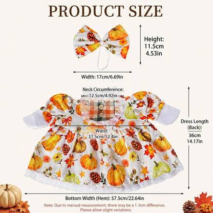 🍁 Harvest Blessings Porch Goose Outfit – Thanksgiving Pumpkin Dress Set for 23" Lawn Goose🎃