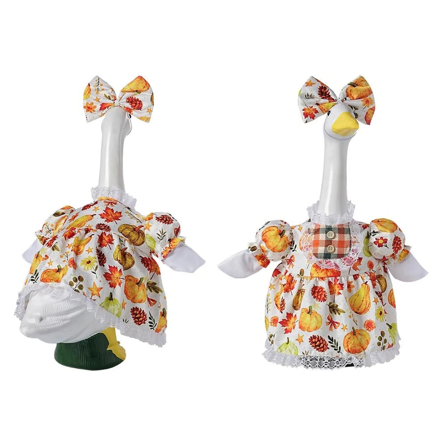 🍁 Harvest Blessings Porch Goose Outfit – Thanksgiving Pumpkin Dress Set for 23" Lawn Goose🎃