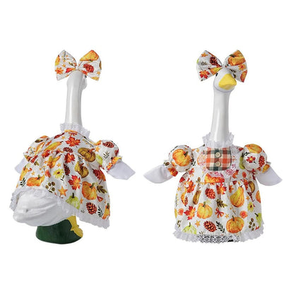 🍁 Harvest Blessings Porch Goose Outfit – Thanksgiving Pumpkin Dress Set for 23" Lawn Goose🎃