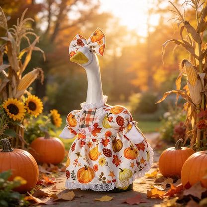🍁 Harvest Blessings Porch Goose Outfit – Thanksgiving Pumpkin Dress Set for 23" Lawn Goose🎃