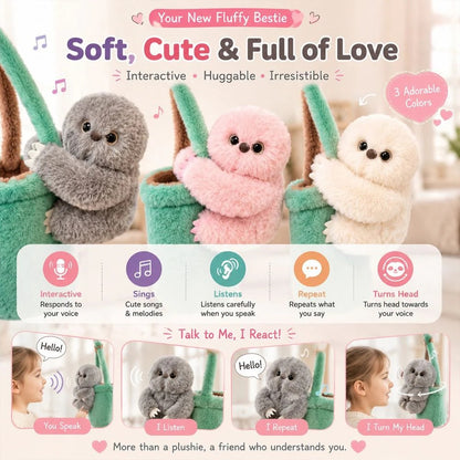 🦉 Fluffy AI Companion™ – Interactive Talking Plush Bag Charm That Responds to Your Touch