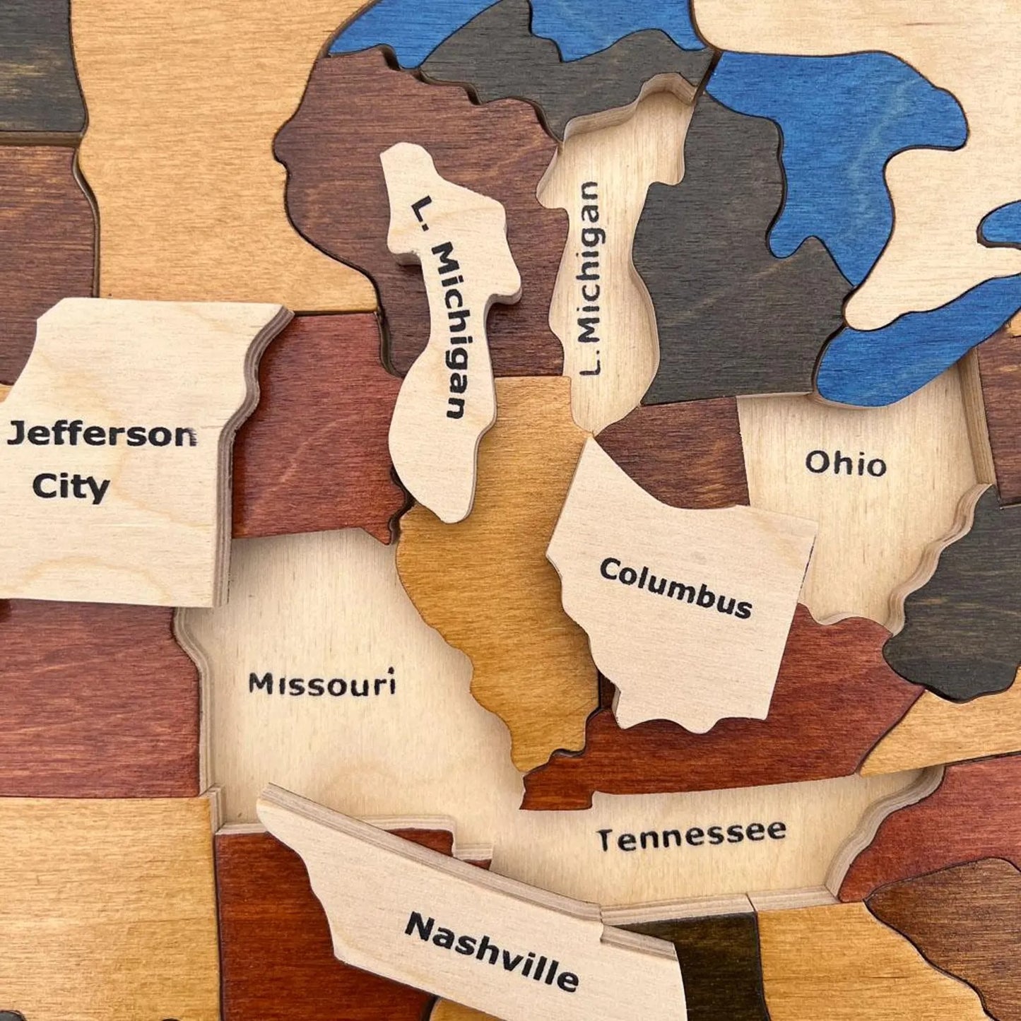 🇺🇸 America 250th Anniversary Handmade 50-State Wooden Puzzle Map