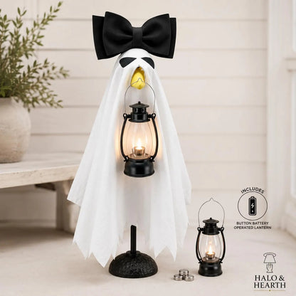 👻 Lantern Ghost Goose Outfit™ – Halloween Porch Goose Costume With Pumpkin Lantern For 23" Lawn Goose