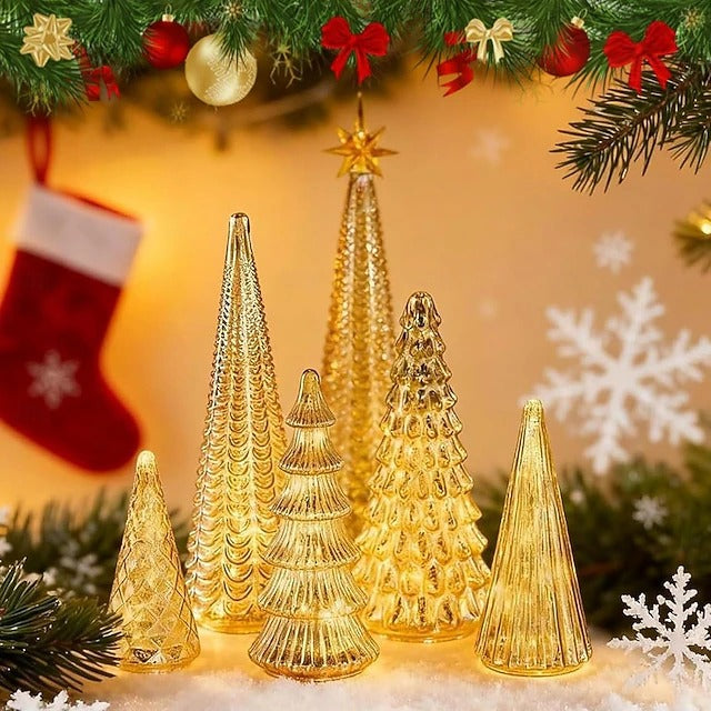 🔥Christmas Sale🎁Set of 5 Illuminated Mercury Christmas Trees