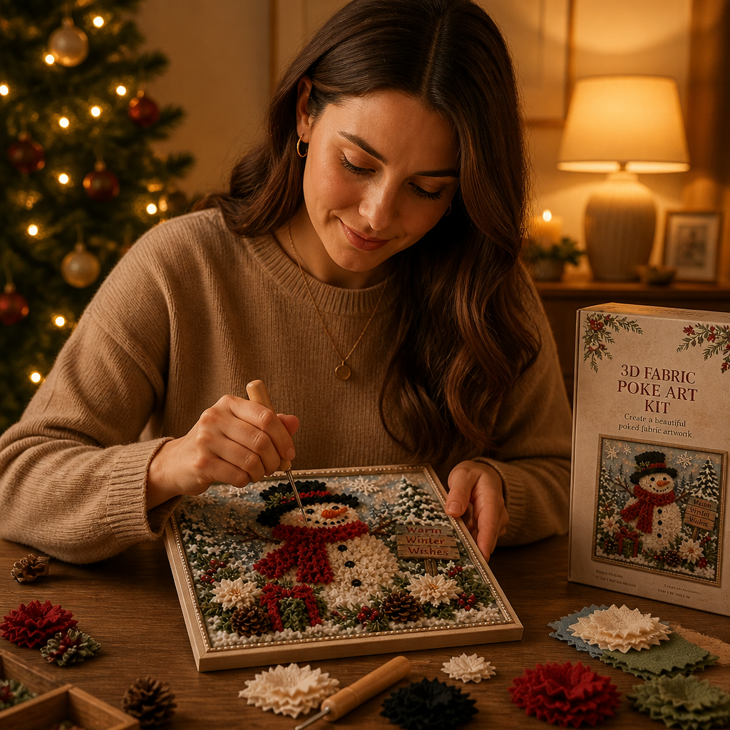 🎄 Christmas 3D Fabric Art Kit | Turn Tiny Fabric Pieces Into Holiday Magic