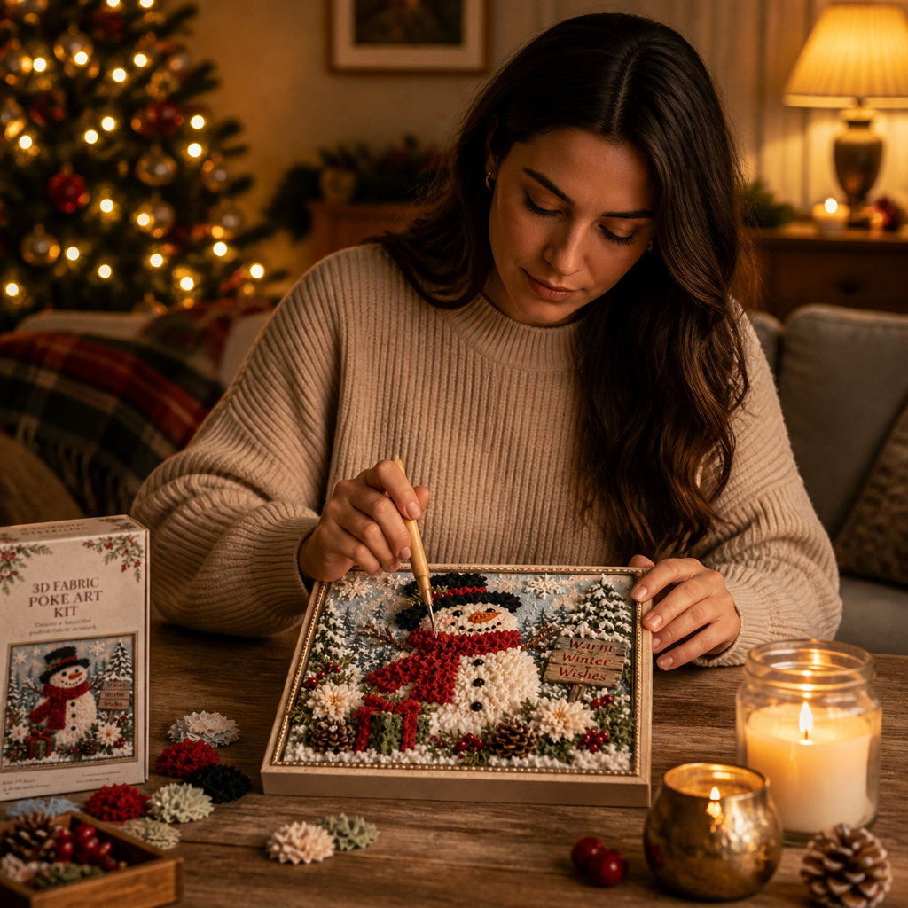 🎄 Christmas 3D Fabric Art Kit | Turn Tiny Fabric Pieces Into Holiday Magic