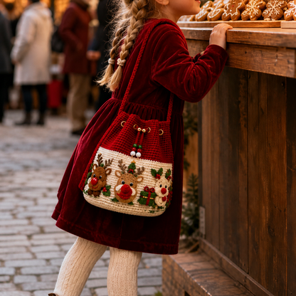 🎄Christmas Crochet Bucket Crossbody Bag 🎅
