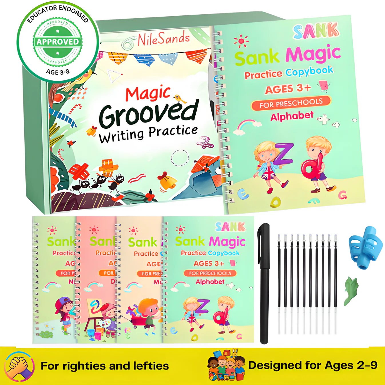💥📚MagicBook | Kids Practice Copybook Set (4Pcs/Set)