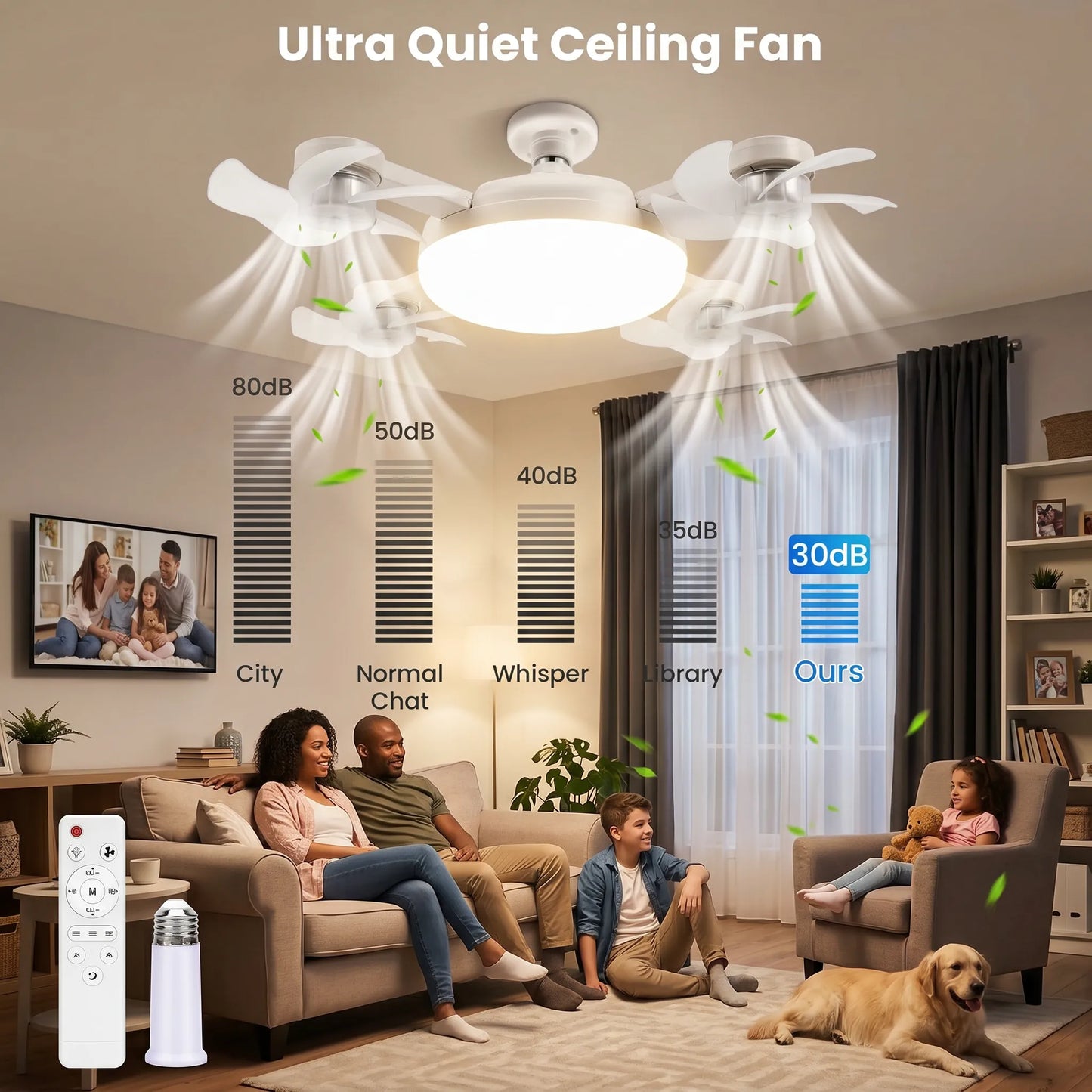 🔥 Summer Sale | Screw-In Ceiling Fan Light with Remote – Bright LED & Powerful Cooling