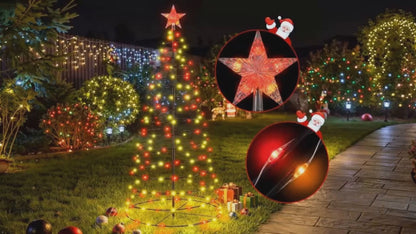 🔥Christmas Sale🎁Christmas Large 47in Solar Spiral Christmas Decorative Lights - 8 Modes, Color Changing Foldable, Solar-Powered