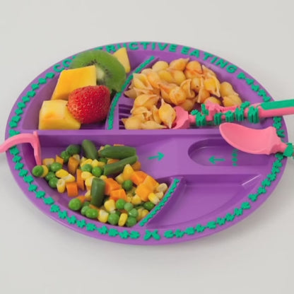 Dinosaur Themed Kids Plate &amp; Utensil Complete Set