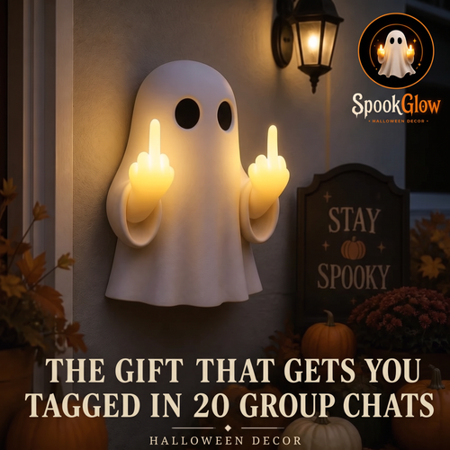 Halloween Ghost Middle Finger Glow Night Light