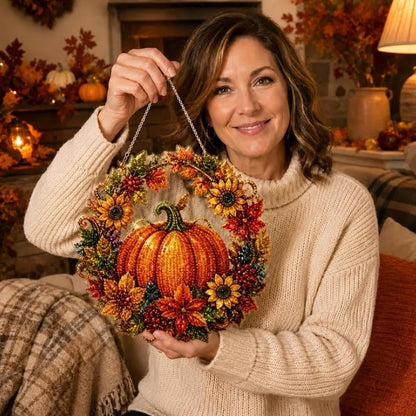 🎃🍂 DIY Rustic Harvest Pumpkin Diamond Art Window Suncatcher