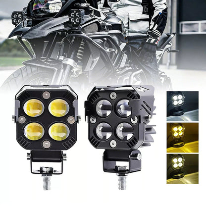 Valors™ 4-Lens High-Power Motorcycle LED Auxiliary Driving Lights