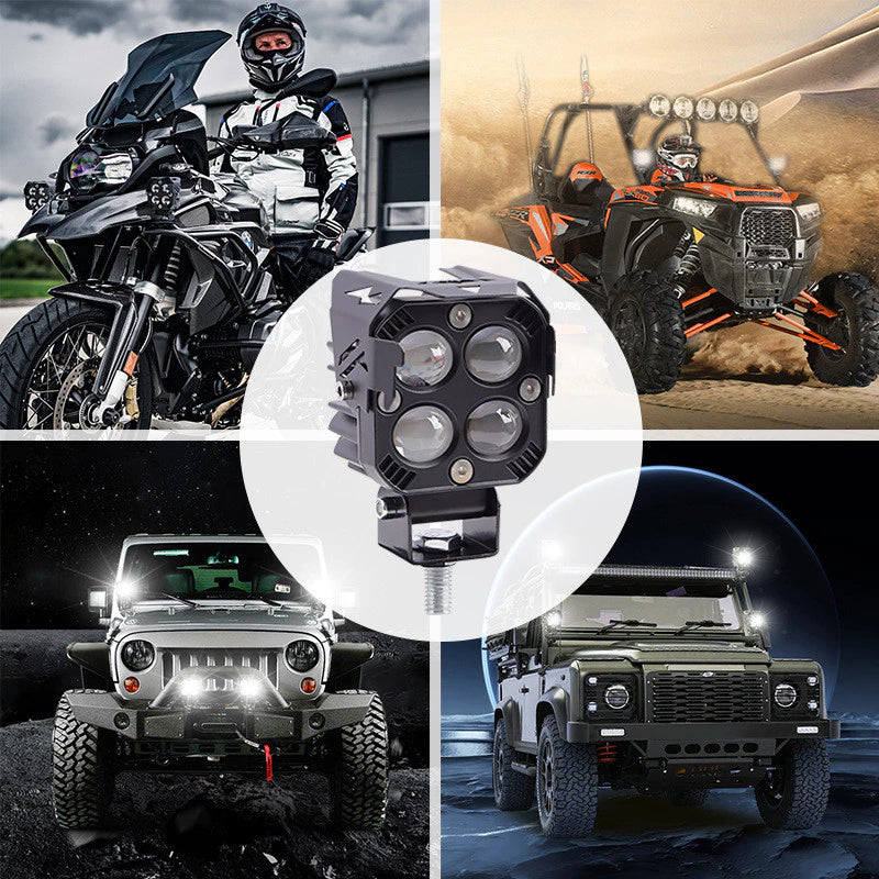 Valors™ 4-Lens High-Power Motorcycle LED Auxiliary Driving Lights
