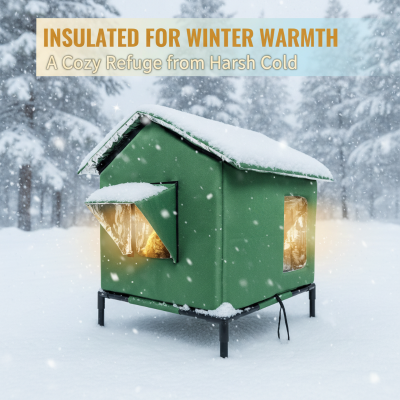🐈 Outdoor All-Season Elevated Cat House | Give Outdoor Cats a Cozy Home