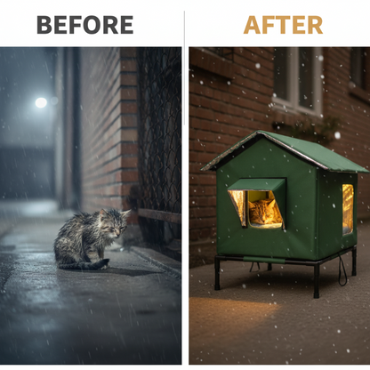 🐈 Outdoor All-Season Elevated Cat House | Give Outdoor Cats a Cozy Home