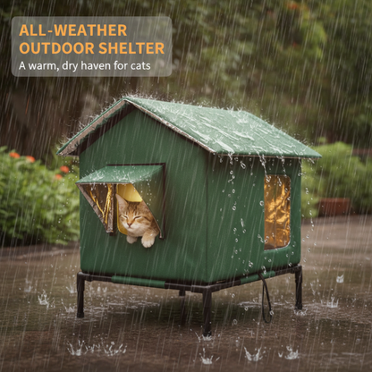 🐈 Outdoor All-Season Elevated Cat House | Give Outdoor Cats a Cozy Home