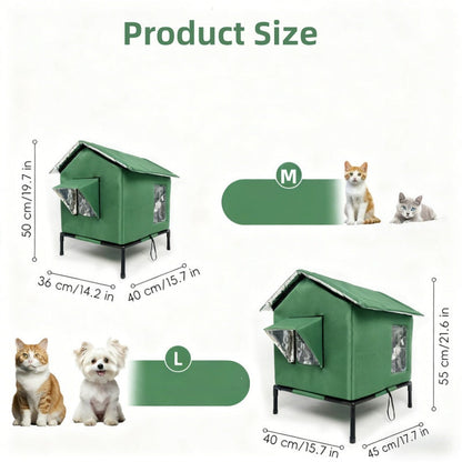 🐈 Outdoor All-Season Elevated Cat House | Give Outdoor Cats a Cozy Home