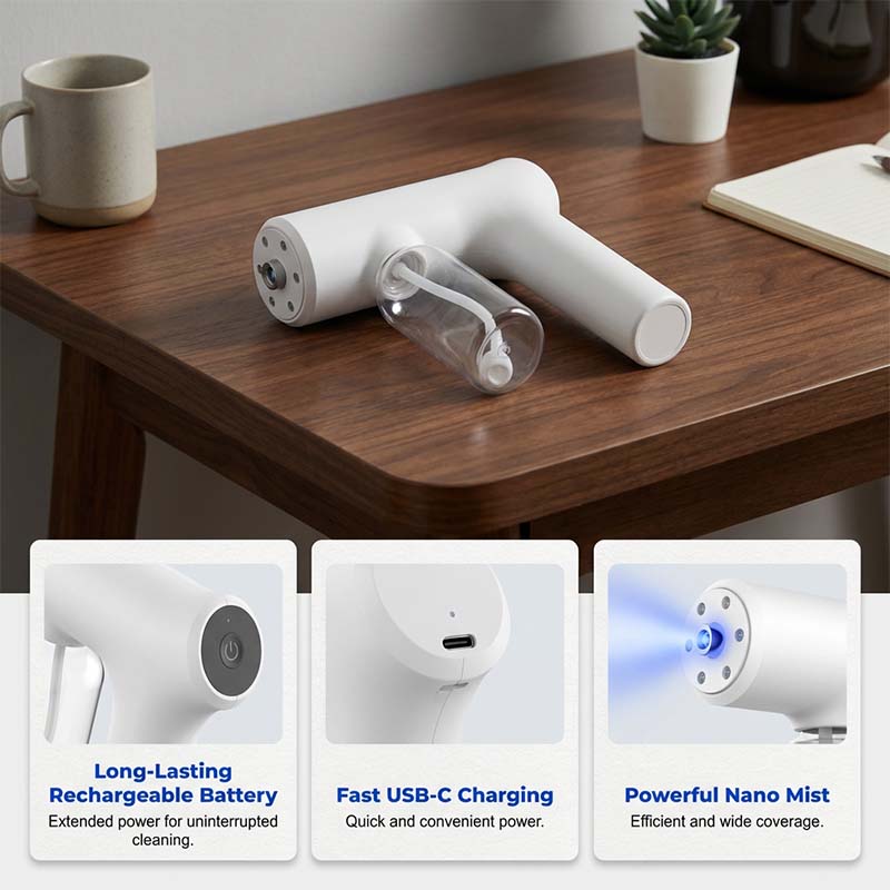 50% OFF NOW! 🚫🦠Cordless Nano Atomizer | Touchless Disinfecting + Blue Light Sanitizer – Home, Office & Car