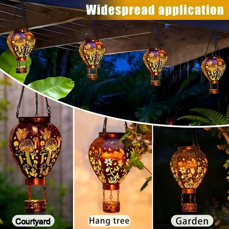 🎈 Solar Hot Air Balloon Lantern – Auto Power On 🌿