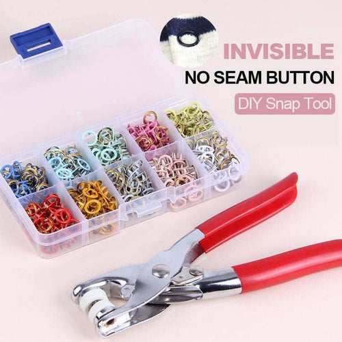 ✂️DIY Button‑Sewing Kit – Rust‑Proof Copper Snaps, Hand Plier, Multi‑Colour ✨