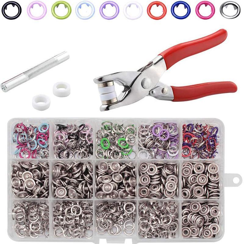 ✂️DIY Button‑Sewing Kit – Rust‑Proof Copper Snaps, Hand Plier, Multi‑Colour ✨
