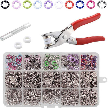 ✂️DIY Button‑Sewing Kit – Rust‑Proof Copper Snaps, Hand Plier, Multi‑Colour ✨