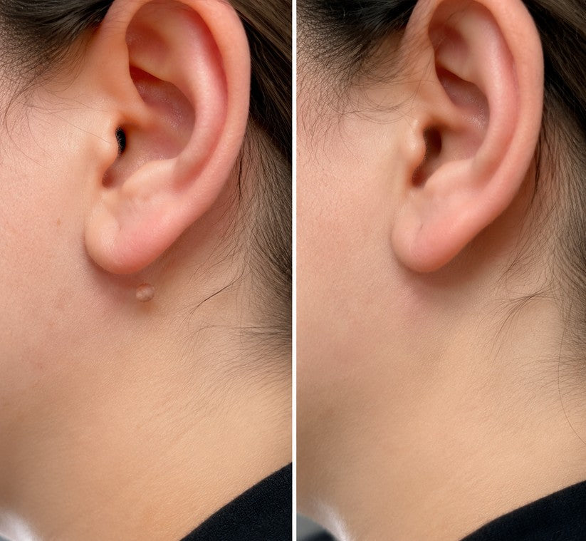 2-in-1 Microneedle & Hydrocolloid Patch 🌿 Invisible Face & Body Patches for Raised Moles, Acne, Flat Warts & Skin Tags - Helps Improve the Appearance of Wrinkles, Scars & Blemishes