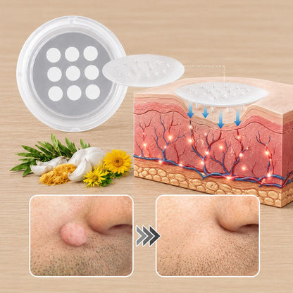 2-in-1 Microneedle & Hydrocolloid Patch 🌿 Invisible Face & Body Patches for Raised Moles, Acne, Flat Warts & Skin Tags - Helps Improve the Appearance of Wrinkles, Scars & Blemishes