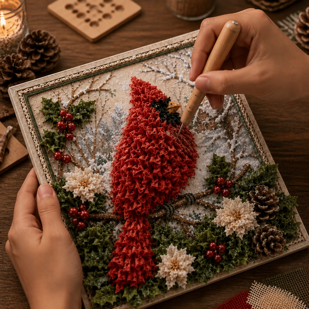 🎄 Christmas 3D Fabric Art Kit | Turn Tiny Fabric Pieces Into Holiday Magic