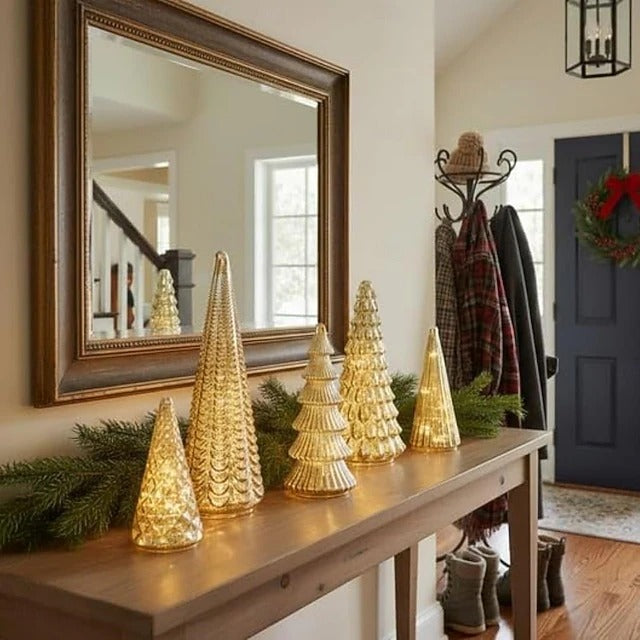🔥Christmas Sale🎁Set of 5 Illuminated Mercury Christmas Trees