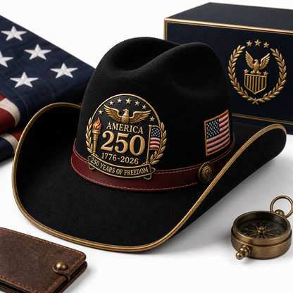 🇺🇸 Father's Day Sale –America 250th Anniversary Patriotic Western Cowboy Hat 🔥